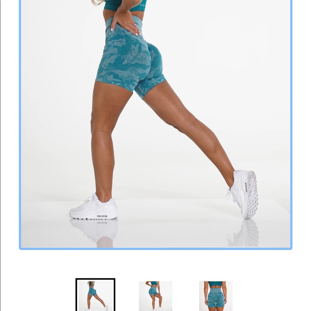 Teal Camo Seamless Shorts